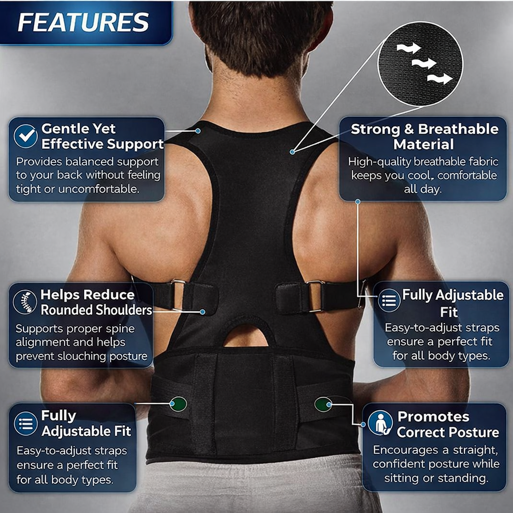 Morvia™ Unisex Posture Corrector Belt for Better Posture & Pain Relief